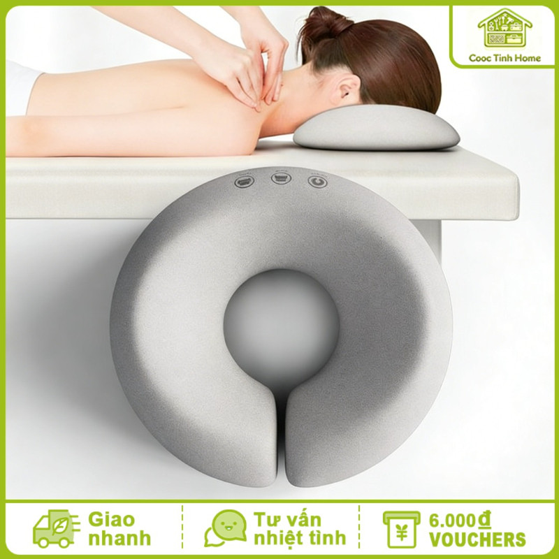 Gối Massage - Gối Úp Mặt Cao Su Non Cao Cấp, Công Thái Học Thoáng Khí Hỗ Trợ Massage Mặt & Cổ Cho Spa Và Nhà