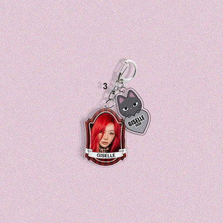 Kpop Idols Karina Giselle Keychain 2pcs/Set Cartoon Cute Double Sides Acrylic Printing Pendant Backpack Accessories