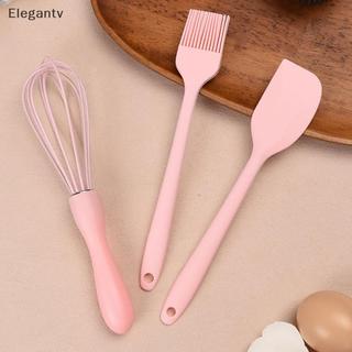 EGN 3 Cái / bộ Bộ Nướng Bánh Silicon Bánh Kem Thìa Cạp Nhà Bếp Hộ Gia Đình Đánh Trứng Thịt Nướng Dầu Bàn Chải Tiện Ích Đồ Dùng Nhà Bếp N