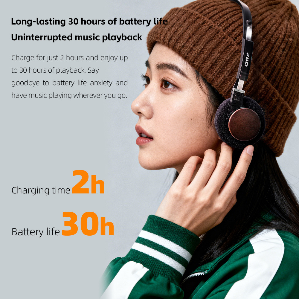 Tai nghe on-Ear FIIO EH11 với âm thanh LDAC Hi-Res Nhẹ Thiết kế cổ điển Thiết bị kép & Ứng dụng Tai nghe HiFi EQ