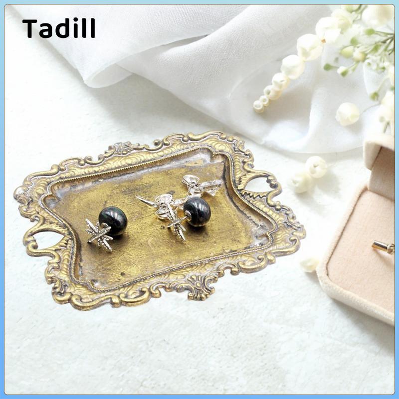 Thiết Kế Vintage Trượng Đĩa Khay 12.5x11.3cm Trang Trí Cho Đám Cưới Kỷ Niệm Quà Tặng Bông Tai Nhẫn Tổ Chức Đa Năng