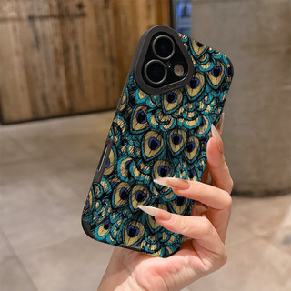 Vỏ lông chim công cho IPhone 17 Air 16 16e 15 14 13 12 11 PRO MAX X XR XSMAX 6 6S 7 8 + PLUS Da PU + Vỏ TPU TYYP