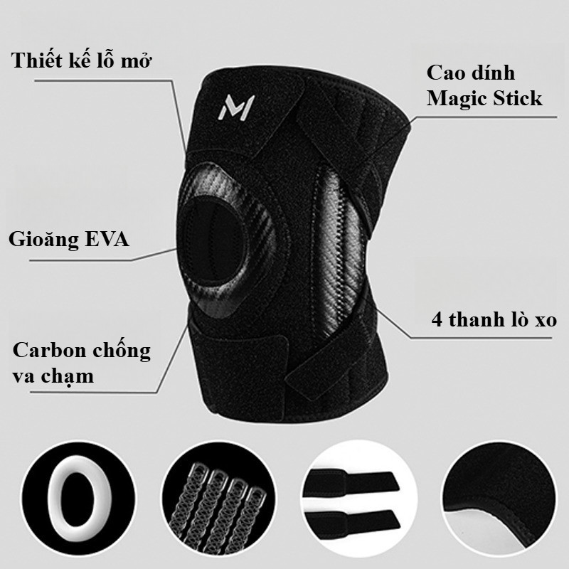 Bó Gối Thể Thao, Chất Liệu Co Dãn Thoáng Khí, Có Thể Quấn Và điều Chỉnh áp Lực, Bảo Vệ Phục Hồi Chấn Thương