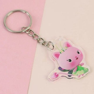 Gabby Dollhouse Acrylic Keychain Anime Peripherals Keyring Accessories Children School Bag Car Key Pendant