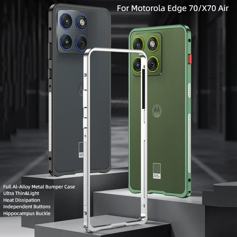 Siêu Mỏng Nhẹ Hippocampus Khóa Kim Loại Cản Khung Dành Cho Motorola Edge 70 Moto X70 Vỏ Điện Thoại Không Khí