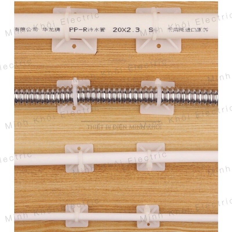 Đế Dán Dây Rút Cố Định Dây Điện, miếng dán giữ dây điện, gối đỡ lạt nhựa