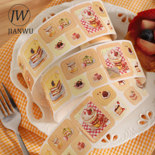 JIANWU Ấm Trà Nhẹ Nhàng Prelude Series Vintage Bánh Cà Phê Phong Cảnh Chất Liệu Cắt Băng Sáng Tạo DIY Tạp Chí Văn Phòng Phẩm