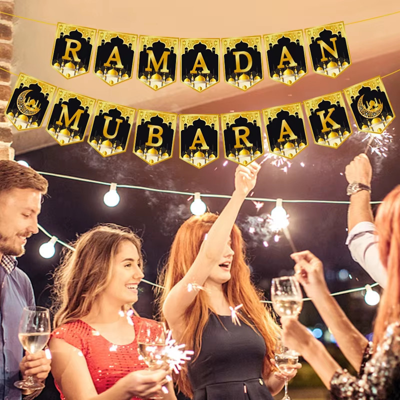 [Sẵn Sàng] 2026 Ramadan Treo Đồ Trang Trí Xoắn Eid Mubarak Biểu Ngữ Vòng Hoa Mặt Trăng Ngôi Sao Nhà Thờ Hồi Giáo Streamer Vòng Hoa Hồi Giáo Trang Trí Tiệc Hồi Giáo