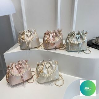 Túi Xách Nữ Dáng Rút Đính Ngọc Trai Cao Cấp – Túi Đeo Vai Mini Sang Trọng Nhiều Màu Đi Lê Du Xuân Thanh Lịch - Alulu