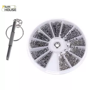 PlumHOUSE 600 Chiếc Ốc Vít Nhỏ Đai Ốc + Tua Vít Đồng Hồ Kính Mắt Kính Dụng Cụ Sửa Chữa Mới VN