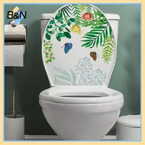 B & N Hoa Cỏ Chim Vệ Sinh Stier Tranh Tự Dính Có Thể Tháo Rời Phòng Tắm Decal Trang Trí Phòng Cửa Sổ Stiers.
