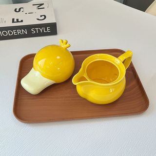 Bình Nước Hình Vịt Dễ Thương Hoạt Hình Ngoại Vi Cốc Nước Gốm Có Giá Trị Cao Có Nắp