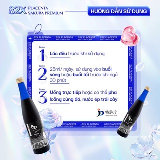 82X Placenta Sakura - Nước Uống Bản Cao Cấp Hỗ Trợ Cải Thiện Nám Sạm, Sáng Hồng Căng Bóng (500ml/chai)