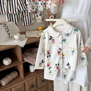 (6m-18Y) Bộ Đêm Gia Đình Ấm Áp Vải An Toàn Cao Cấp Loại A Bộ Đồ Ngủ Phù Hợp Với Trẻ Em Hoạt Hình Mùa Đông Loungewear