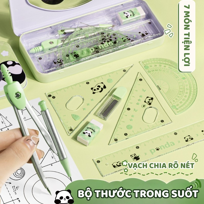 Bộ 4 Thước Kẻ Học Sinh Đa Năng – Thiết Kế Dễ Thương, Có Thước Đo Độ, Đồ Dùng Học Tập Thiết Yếu