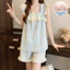 Bộ Đồ Ngủ Màu Trơn Gợi Cảm Nữ Có Miếng Lót Ngực Cloud Cotton Suspender Quần Short Hai Mảnh Nguyên Chất Desire Phong Cách Homewear Phù Hợp Với