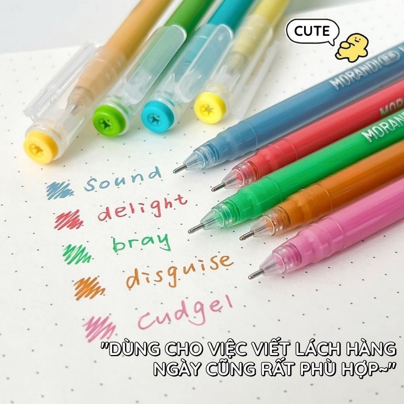 Bút Gel Morandi Nhiều Màu Học Sinh Dễ Sử Dụng Đánh Dấu Chất Lượng Cao Thời Trang Nhiều Màu Đa Năng