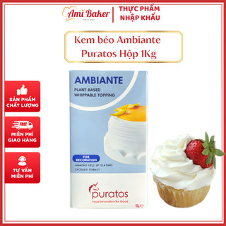 (Combo Sỉ) Kem Béo Thực Vật Ambiante Puratos 1kg Chính Hãng – Kem Trang Trí Bánh Mịn Mượt, Giữ Form Tốt