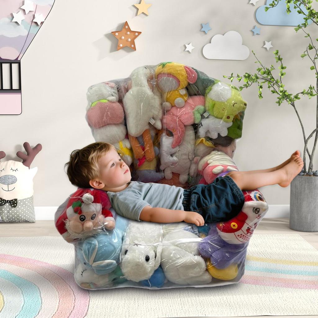 Túi đựng đậu động vật trong suốt Vỏ bọc ghế Waterparoof Túi đựng đậu dây kéo nhồi bông dành cho trẻ em Bảo quản & Tổ chức Đồ chơi sang trọng mueadsyvn