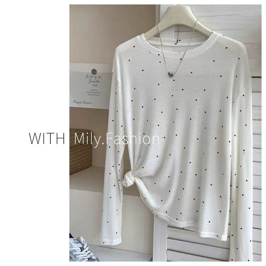 Milyfashion Pure Desire Slimer Look Polka Dot Print Commuter Kem chống nắng Slim-fit See-