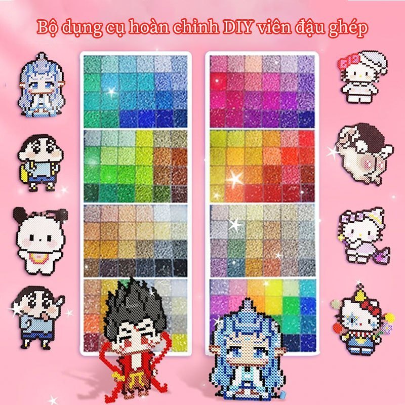 🔥【Hạt Xếp/Combo Đầy Đủ 96 Màu】58.000+ Hạt | Bộ Đầy Đủ Dụng Cụ | Tạo Pixel Art DIY Trẻ Em & Người Lớn