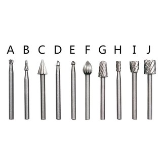 10 CHIẾC HSS Rotary Burr Set để khắc gỗ, Mũi phay cacbua vonfram để khắc và điêu khắc