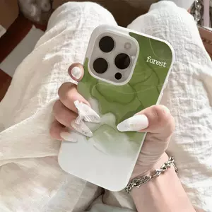 Màu xanh sẫm Halo nhuộm cho iPhone 16promax trường hợp iPhone 15 sáng tạo 14 lỗ lớn 12 mềm 78