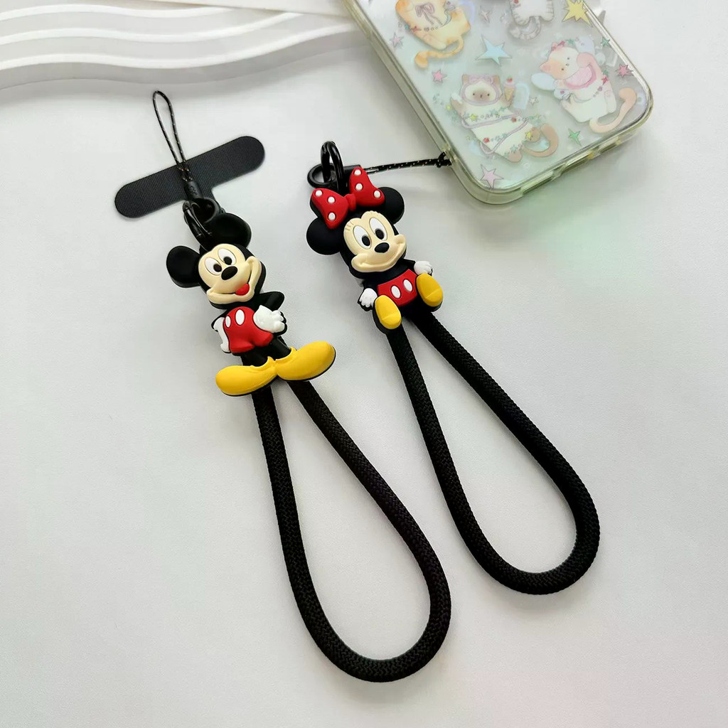 Dây buộc điện thoại di động Mickey dễ thương, dây đeo cổ tay, vòng tay ngắn, dây buộc ngắn, kẹp, chống rơi, dây buộc tự khóa cao cấp, chống thất lạc và chống rơi