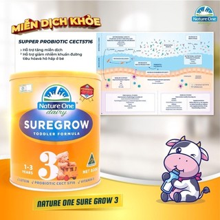 [SHOPEE TRỢ GIÁ]Sữa bột tăng cân Nature One Dairy SureGrow Hộp 600g hỗ trợ hệ tiêu hoá của bé.....:
