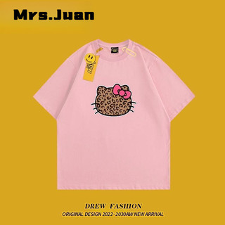 Áo thun Hello Kitty da báo cho bé – Cotton mềm form rộng mùa hè