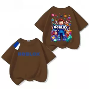 Áo Roblox cartoon, thoải mái, cổ tròn, tay ngắn, đẹp, cotton, Kemeja-T.