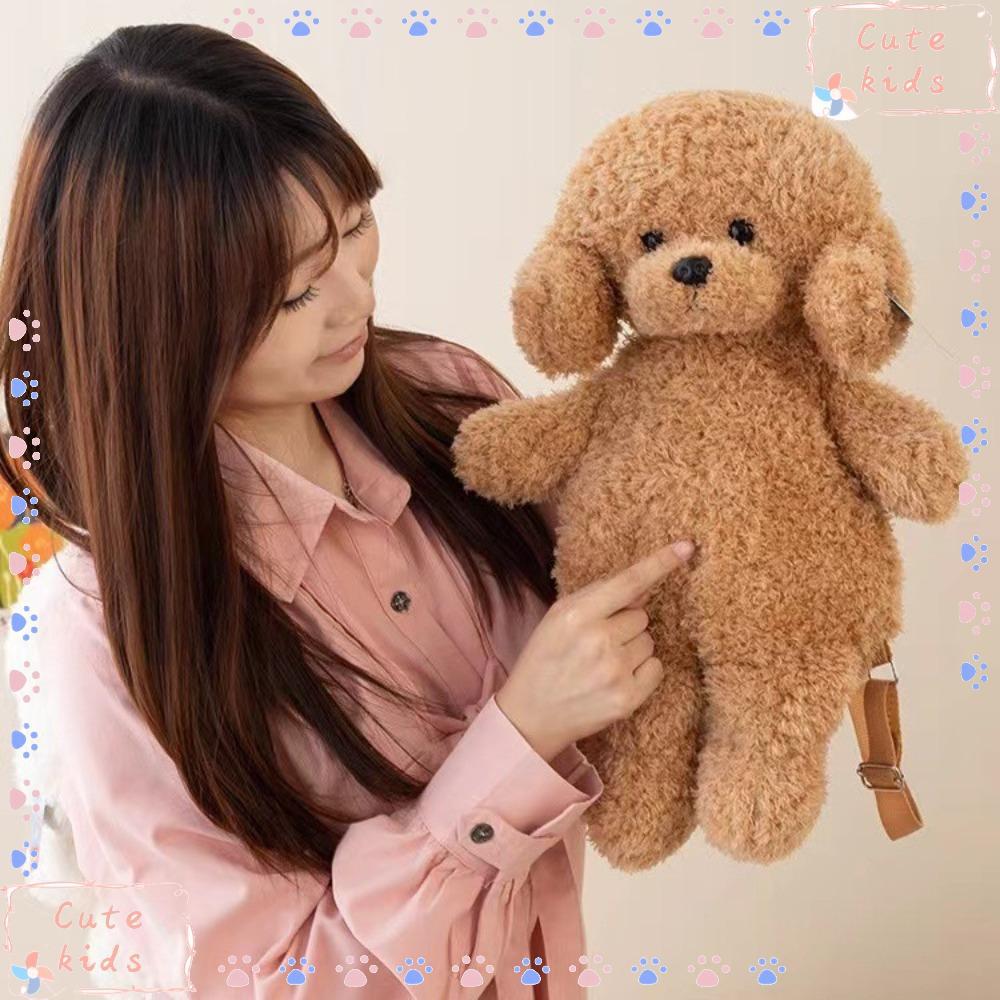 Ba lô sang trọng TPKSF98, Đồ chơi chó con thú nhồi bông Đồ chơi chó con Túi đi học dành cho học sinh, Túi đeo vai gấu bông dễ thương 35CM ngộ nghĩnh cho trẻ em Quà tặng