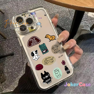 Ốp Lưng Cho IPhone 11 17 16 15 13 14 12 Pro Max 17AIR 15 7 8 Plus X XR Max Bìa mềm trong suốt thời trang Puppy Graffiti