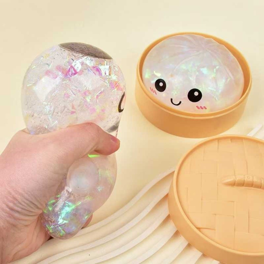 YOLOGO Bánh bao Đồ chơi Squishy, Bun nhồi bông hấp mềm lấp lánh Squishy Pinch Le, Fidget có khả năng phục hồi chậm với công cụ thư giãn đồ chơi Squishy hấp