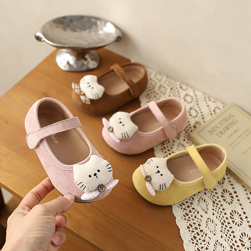 Mùa xuân Phong cách mới Giày nữ hoạt hình dễ thương cho mèo trẻ em, Giày lười chống trượt thoải mái