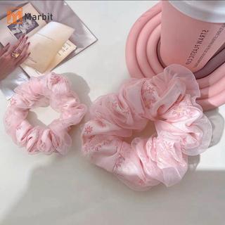 Dây buộc tóc lụa hai lớp hoa ngọt ngào cho bé gái, dây cao su buộc đuôi ngựa, phụ kiện tóc