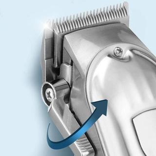Máy Cắt Tóc Điện Sạc Pin Chuyên Nghiệp, Lưỡi Cắt Kim Loại, Màn Hình Hiển Thị Điện, Dành Cho Nam Giới & Salon