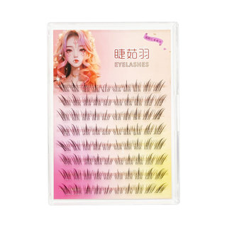 Hoa xiên nhỏ Lông mi giả Trong suốt Thin Terrier Eye End Kéo dài Lông mi ánh sáng