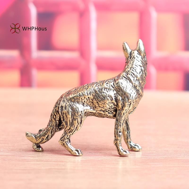 < WHPHous-t > Đồng cổ điển Luy Chó Thu Nhỏ Các Bức Tượng Nhỏ Để Bàn Đồ Trang Trí Nhỏ Đồng Sói Trà Thú Cưng Đồ Trang Trí Nhà Cửa Đẹp