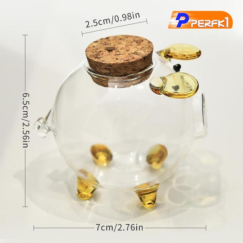 Trong Suốt Thủy Tinh Heo Đất Dễ Thương Hộp Đựng Tiết Kiệm Tiền Có Nắp Cho Trẻ Em Bé Trai Bé Gái Trang Trí Quà Cưới