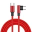 Sẽ PD60W Cáp Sạc Nhanh USB C Sang USB C 90 Độ Uốn Cong Dây Nylon Bện Hỗ Trợ Sạc Nhanh Cho Điện Thoại 15 co