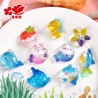 CHARM PHÁT SÁNG: Set Charm Đại Dương Cute – Cá Heo, Cá Mập, Sao Biển Kawaii Trang Trí Dép