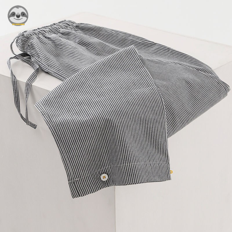 Quần Pyjama và Quần Yếm Cặp Đôi Style Nhật Bản, Chất Liệu Cotton Nguyên Chất, Dáng Rộng Thoải Mái Cho Ngày Hằng Ngày