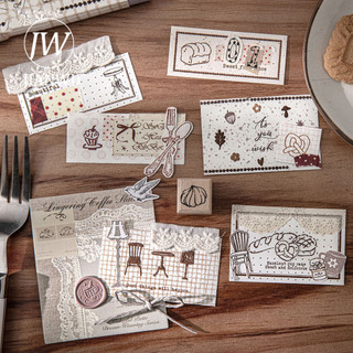 JIANWU Imprint Box Series Vintage Thực Vật Biên Giới Nhãn Vật Liệu Phong Cảnh Cắt Dán Sáng Tạo DIY Tạp Chí Văn Phòng Phẩm