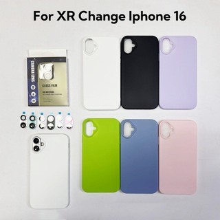 Ốp điện thoại TPU màu trơn mờ cạnh thẳng cho iPhone XR 11 XS Max Thay đổi ngay lập tức thành 16 / 16Plus