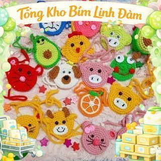 [hàng đẹp] Túi đựng tỏi bằng len đính hạt dâu tằm tránh vía cho bé yêu