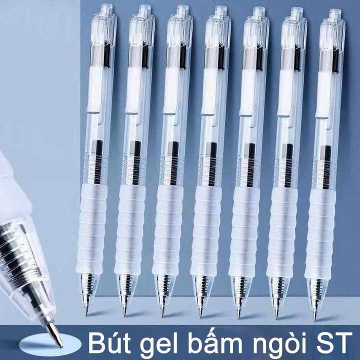 Bút bi văn phòng 0,5mm với đường nét mượt mà, không phai màu và đa dạng màu sắc: xanh dương, đen, đỏ