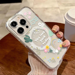 Ốp điện thoại chống sốc 17pro họa tiết xương rồng cầu vồng có thể so sánh cho iPhone 17promax 16pro 16plus 15promax 14pro Vỏ 14plus 15plus 16plus