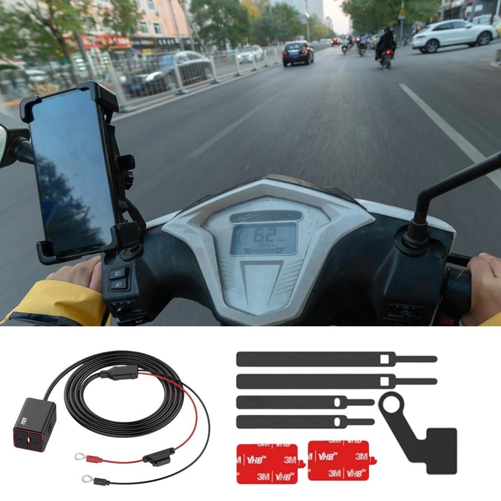 Bộ sạc USB xe máy Bộ sạc USB chống nước Chống rung Sạc nhanh Phụ kiện xe máy cho đô thị abrtedvn