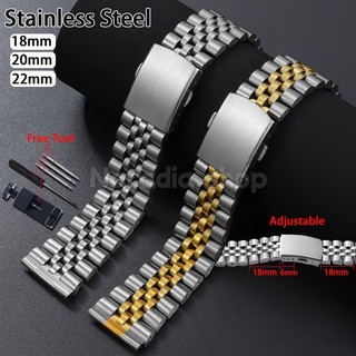 Dây đeo đồng hồ cổ điển bằng thép không gỉ 18-22mm dành cho doanh nghiệp Dây đeo đồng hồ bền 5 hạt để thay thế cho nam nữ Dây đeo cổ tay
